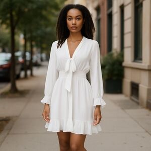 Exlura Women's White Midi Dress